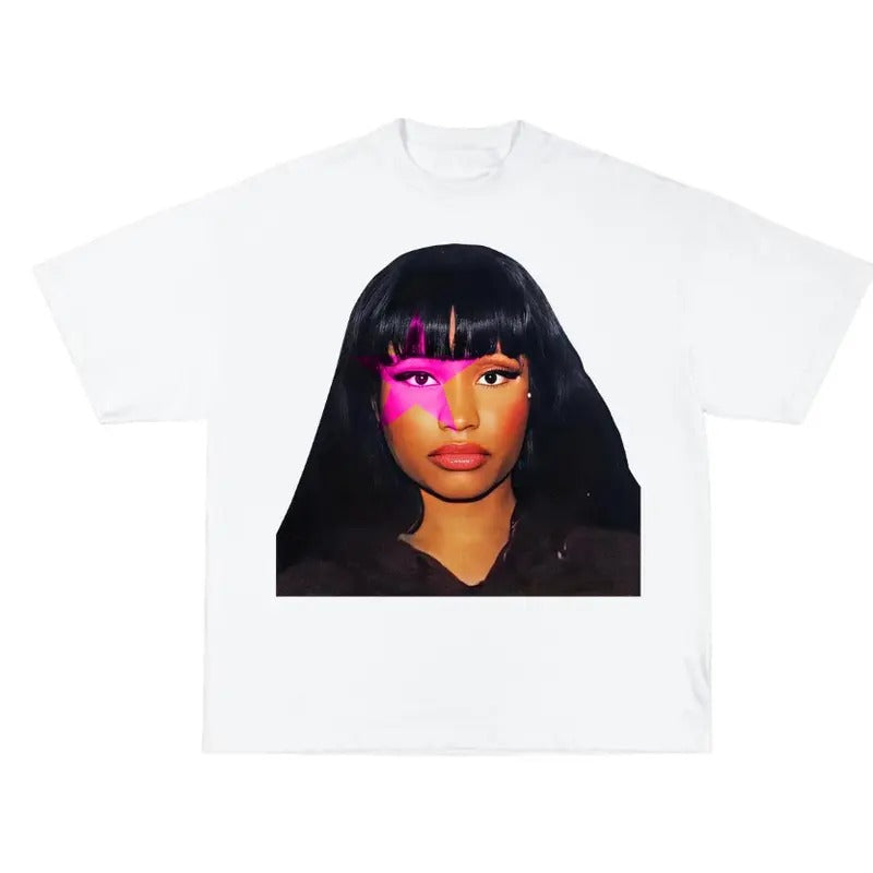 Nicki PINK Star Minaj See No Evil Big Face Graphic Rap Tee Shirt Hoodie, Sweatshirt | DripVista.com