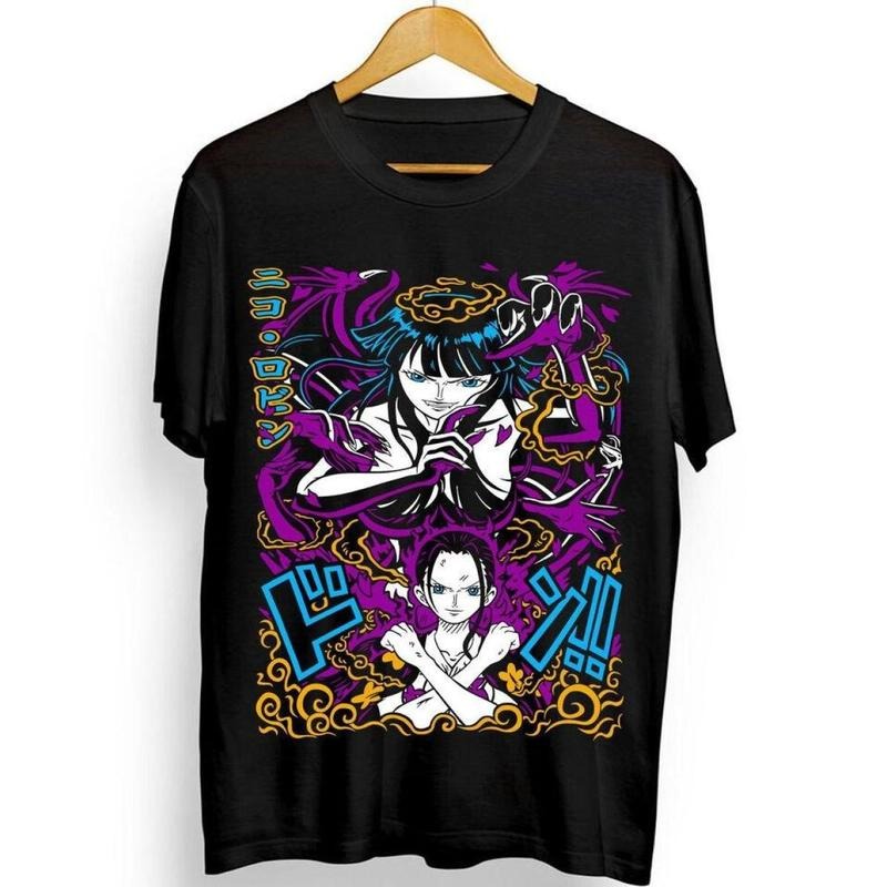 Nico Robin T-Shirt One Piece Manga Strip Anime Pirate Girl Gift Shirt All Size, Simple Style, Full Color Range, Find Your Perfect