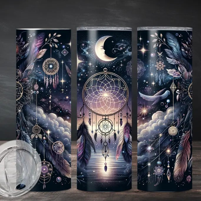 Night Sky Dreamcatcher Tumbler Bottle Drink Stainless Steel T-Shirts, Hoodie, Sweatshirt | DripVista.com