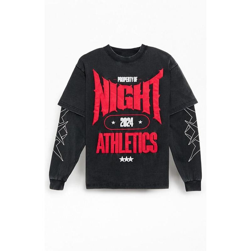 Nightlab Men's Gym 2fer Long Sleeve Puff Graphic T-Shirt - Multicolor Hoodie, Sweatshirt | DripVista.com