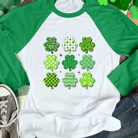 Nine Shamrock Raglan T-Shirts, Hoodie, Sweatshirt | DripVista.com