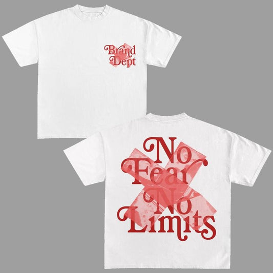 No Fear No Limits Graphic Tees HipHop Unisex Y2k Clothing Oversized Top Streetwear
