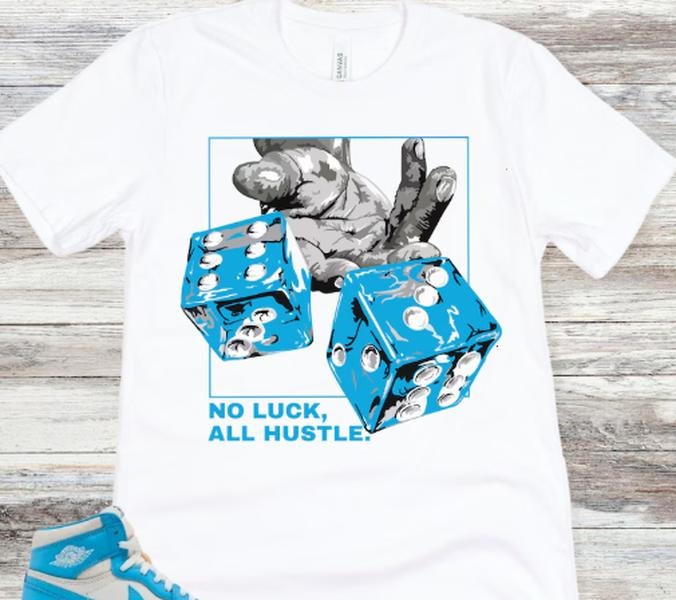 No Luck, All Hustle Reimagined Sneaker Match Shirt, Dark Powder Blue Sail Hoodie, Sweatshirt | DripVista.com