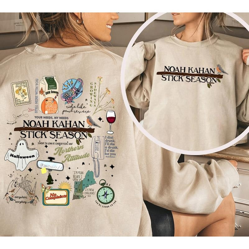 Noa h Kaha n Stick Season Double Sided Sweatshirt, Hoodie, T-shirt | DripVista.com