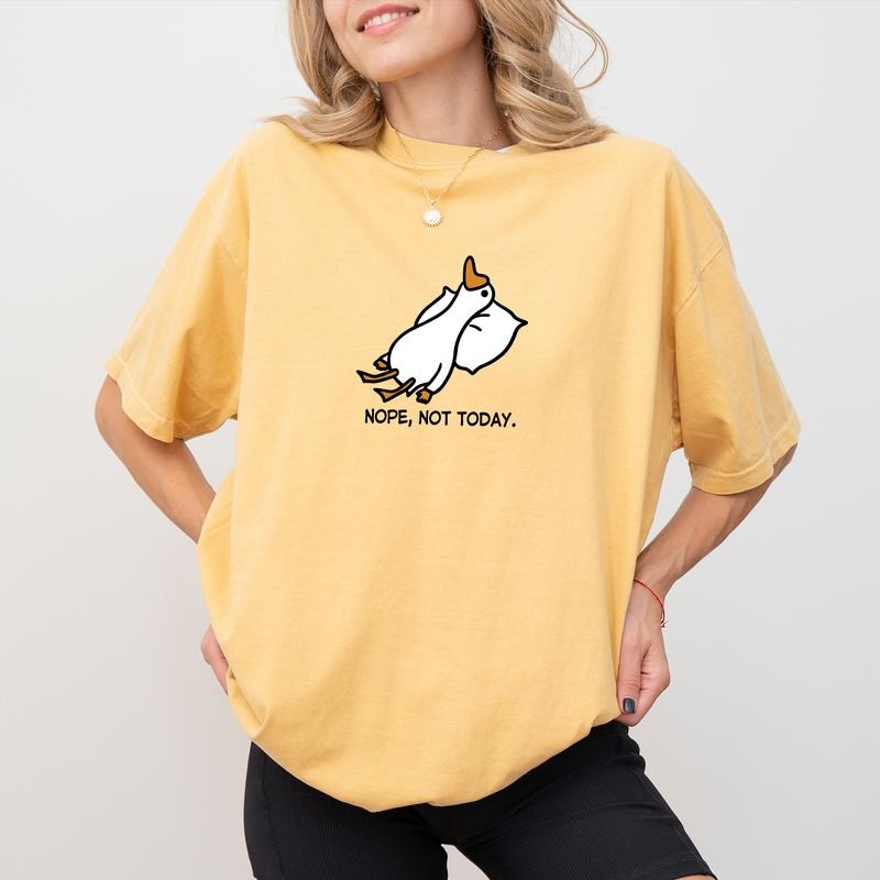 Nope Not Today Goose Shirt Comfort Colors, Funny Duck Graphic Tee, Retro Silliest Goose Tee, Meme Goose Bumps Tee, Funny...