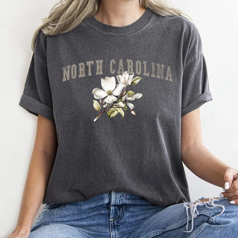 North Carolina State Flower Comfort Colors Tshirt, Women's Hoodie, Sweatshirt | DripVista.com