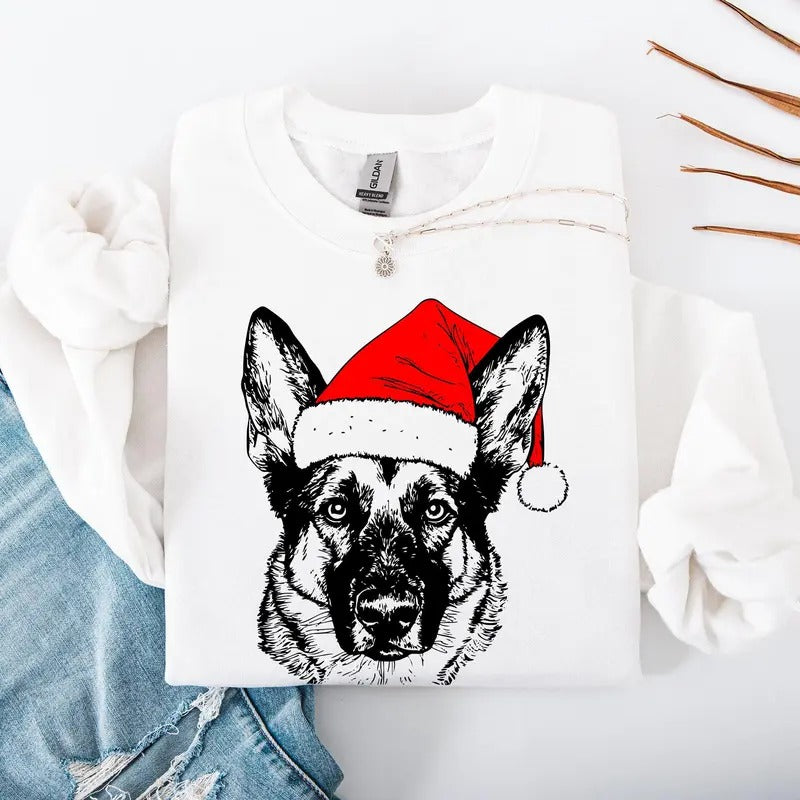 Norwegian Elkhound, Santa, Dog, Christmas, Dog Lover, Pet Sweatshirt, Crew Neck, Women's, Crewneck T-Shirts, Hoodie