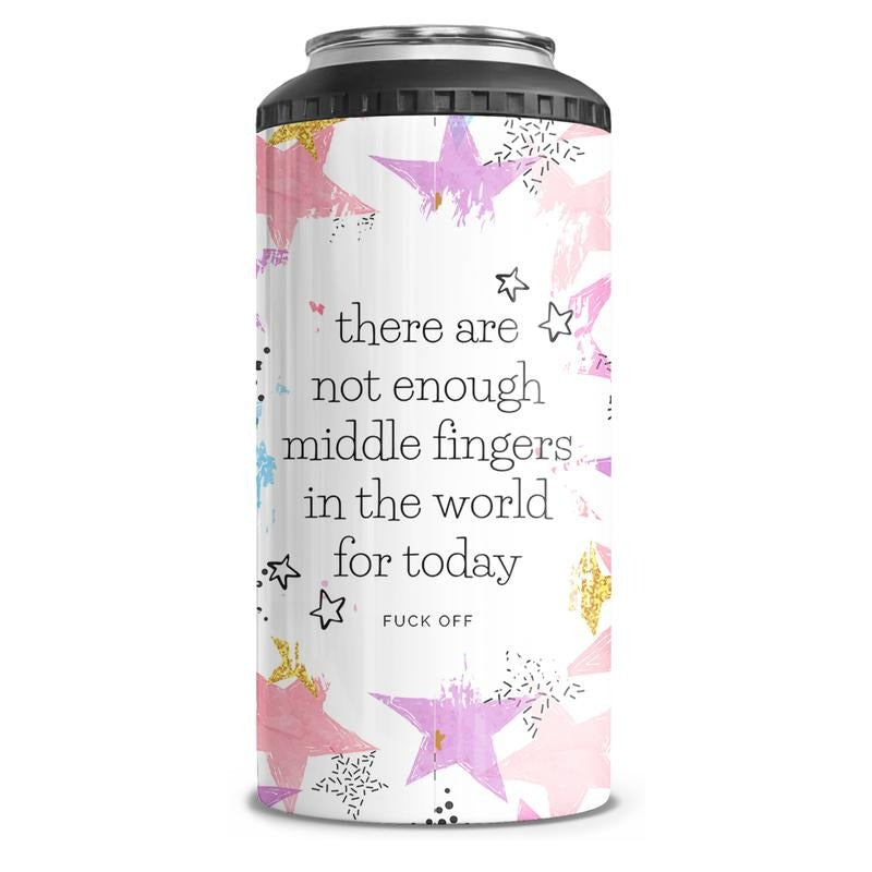 Not Enough Middle Fingers 4-in-1 Can Cooler Tumbler Combo T-Shirts, Hoodie, Sweatshirt | DripVista.com