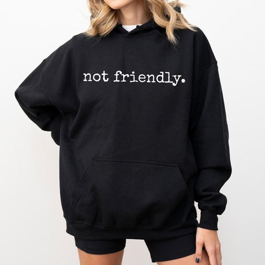 Not Friendly Hoodie, Funny Not Friendly Don't Touch Graphic Hoodies, Sarcastic Unisex Hoodie, Down Town Outfits