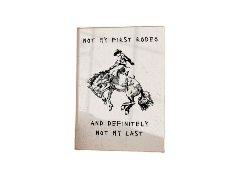 Not My First Rodeo Wall Art, Cute Western Retro Decor, Rodeo Cowboy Art, Coastal Cowgirl, Western Typography, Dorm Decor,...