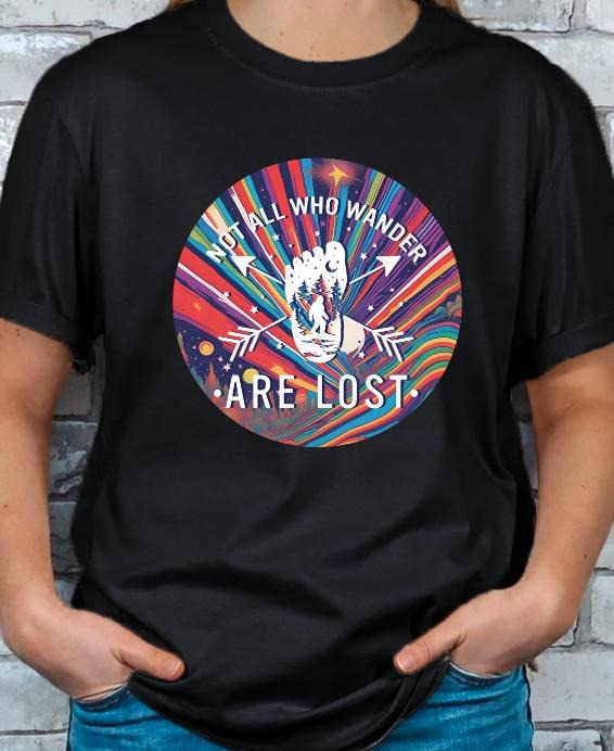 Not all who Wander are Lost Bigfoot Graphic T-shirt Menswear Top Shortsleeve Hoodie, Sweatshirt | DripVista.com