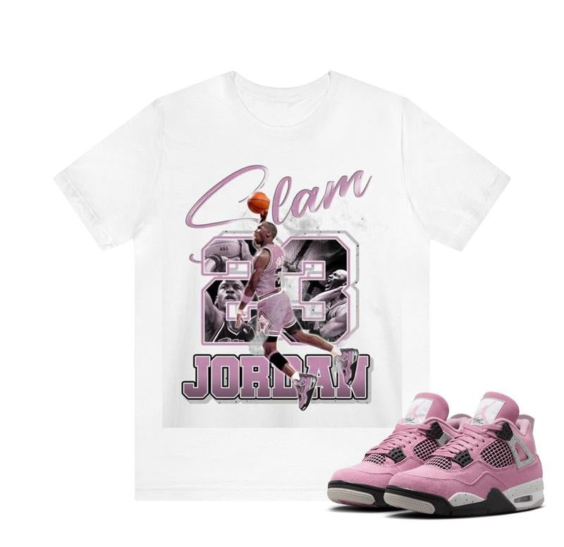 Number 23 G.O.A.T Basketball AJ 4 Orchid Neutral Outfits Sneakers, Graphic Y2k Streetwear T-shirt For Fan Hoodie, Sweatshirt