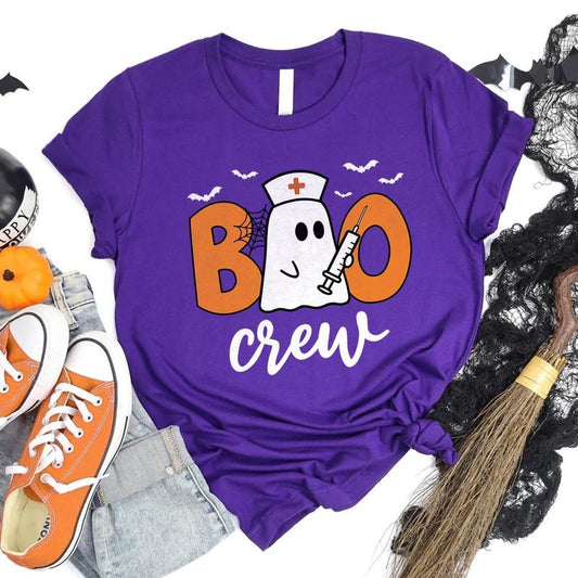 Nurse Boo Crew Shirt, Funny Halloween Ghost T-Shirt, Spooky Medical Sweatshirt, Cute Fall Nurse Shirt, RN Costume Tee, Halloween Gift for Nurse