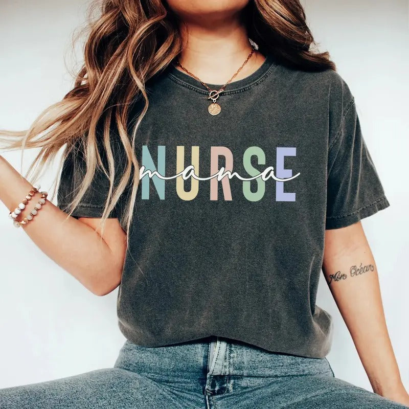 Nurse Mama T-shirt, Mothers Day Gift for Nurse, Nurse Mom Shirt, RN Mom Tee Hoodie, Sweatshirt | DripVista.com