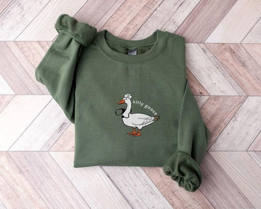 Nurse Silly Goose Sweatshirt, Nurse Gift, Trendy Sweatshirt, Gift For Her Sweaters Womenswear Hoodie
