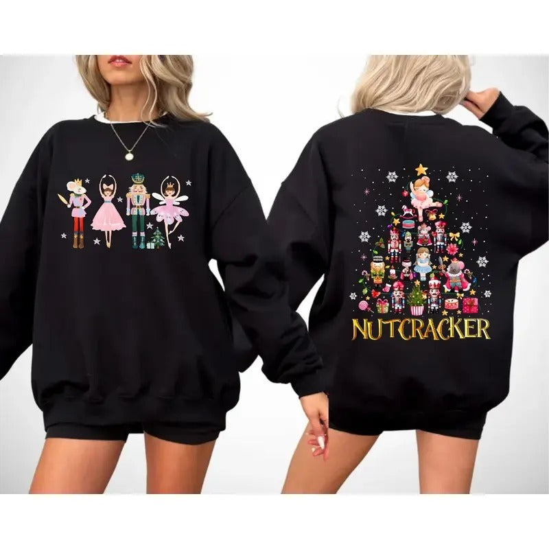 Nutcracker Ballet Christmas Shirt, Cute Nutcracker Xmas Tree Sweatshirt, Women's Christmas Tee, Cute Holiday Season Gift,...
