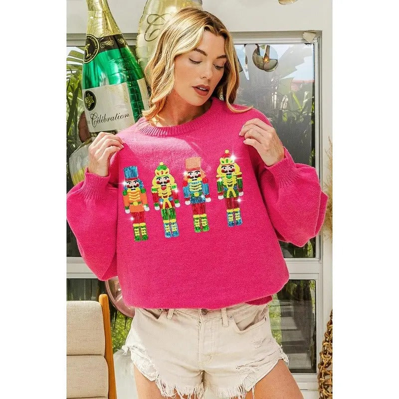 Nutcracker Sequin Embroidered Sweater T-Shirts, Hoodie, Sweatshirt | DripVista.com