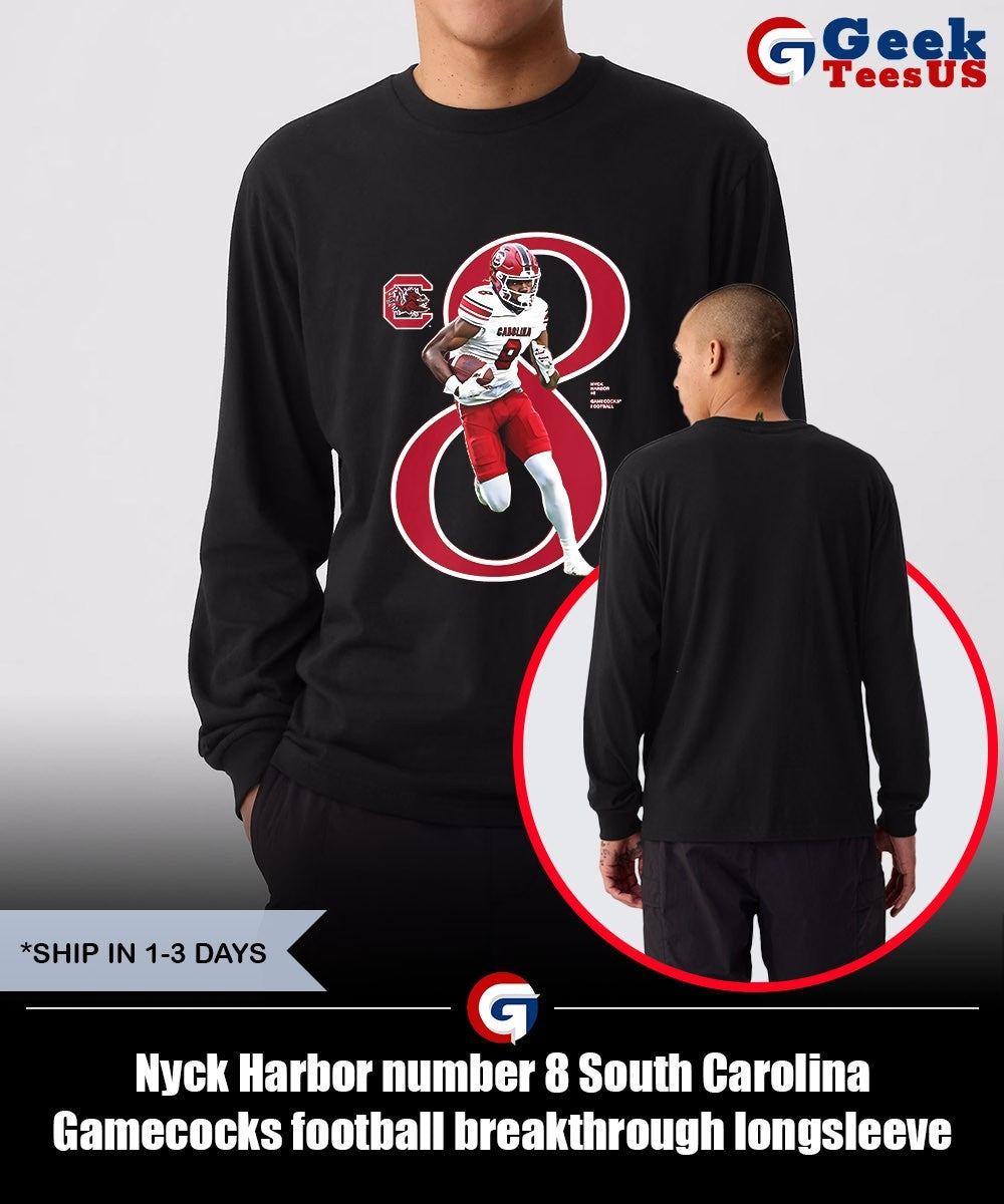Nyck Harbor number 8 South Carolina Gamecocks football breakthrough shirt