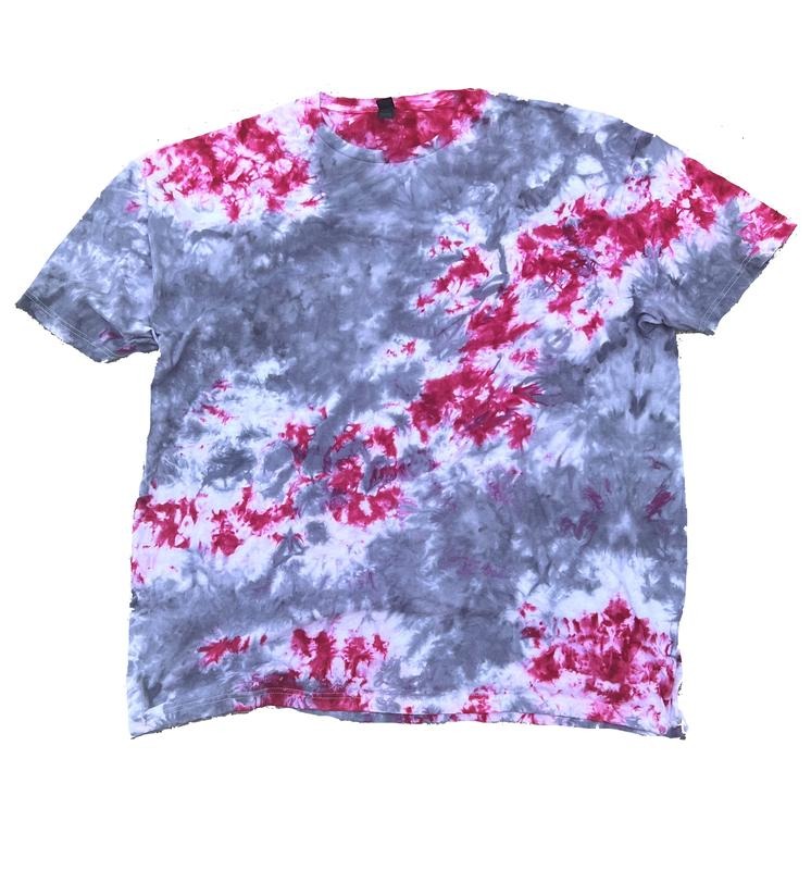 ORCHID STORM Pink Grey Hand Dyed Tie Dye T-Shirt Casual 100% Cotton True to Size Summer Casual Short Sleeve Crew Neck