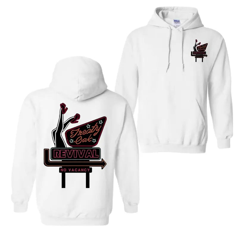 Oak Revival Treaty  2 Siders Hoodie, No More Rooms Message, Warm and Comfortable for Cold Days, Trendy Shirt Sweatshirt