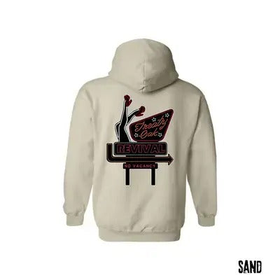 Oak Revival Treaty Hoodie, Hoodie Neon Sign Design, No More Rooms Message, Warm and Comfortable for Cold Days - Soft and Comfortable Shirt - Menswear - Graphic T-Shirt