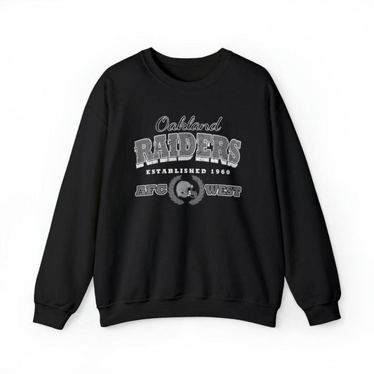 Oakland Raiders Vintage Football Crewneck Sweatshirt, Raiders football Sweatshirt