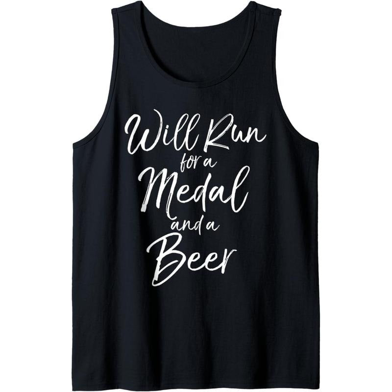 Obstacle Course Race Quote Will Run for a Medal and a Beer Tank Top MADE IN USA T-Shirts, Hoodie, Sweatshirt | DripVista.com