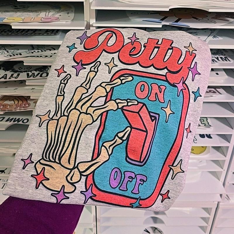 Petty On/ Off Graphic Tee, Unisex fit, ash grey Hoodie, Sweatshirt | DripVista.com