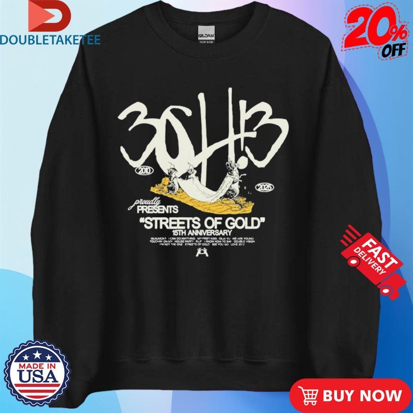 Official 3oh!3 15th Anniversary Of Streets Of Gold Shirts