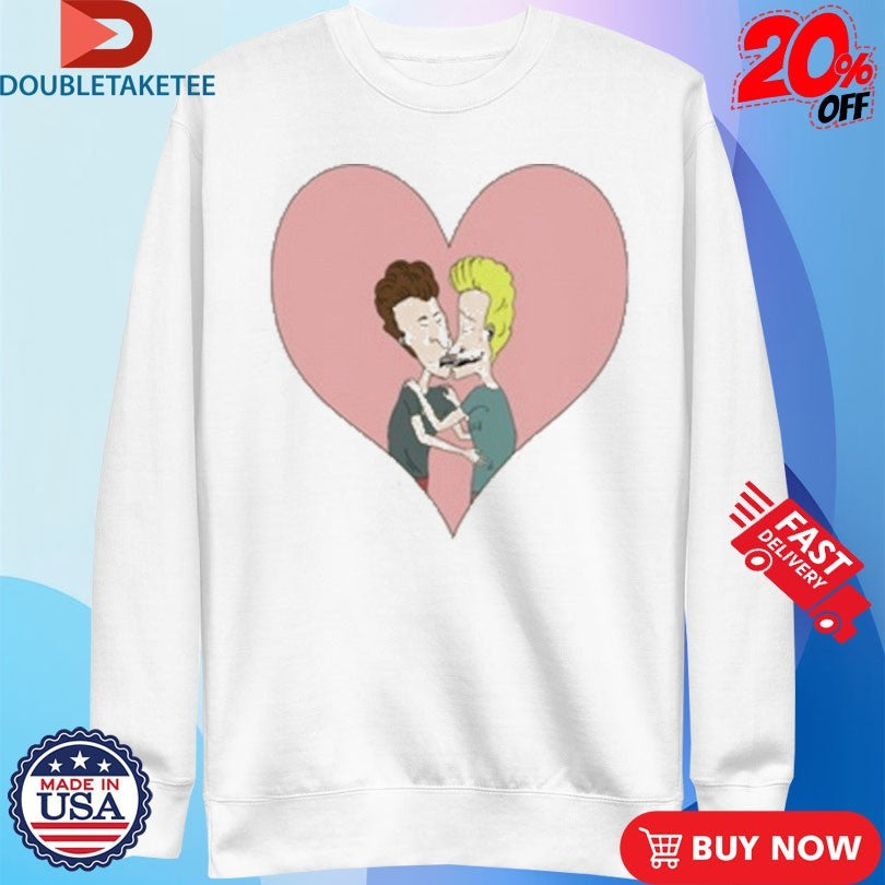 Official Aiden Arata x Beavis and Butt-Head Heart T-Shirtss