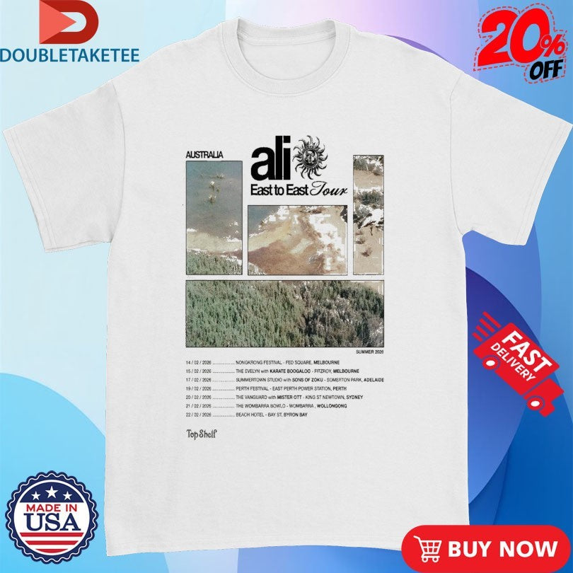 Official Ali Australia 2026 East To East Tour Dates Shirts