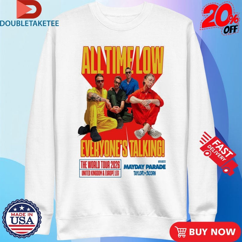 Official All Time Low The World Tour 2026 UK &amp; EU Shirts