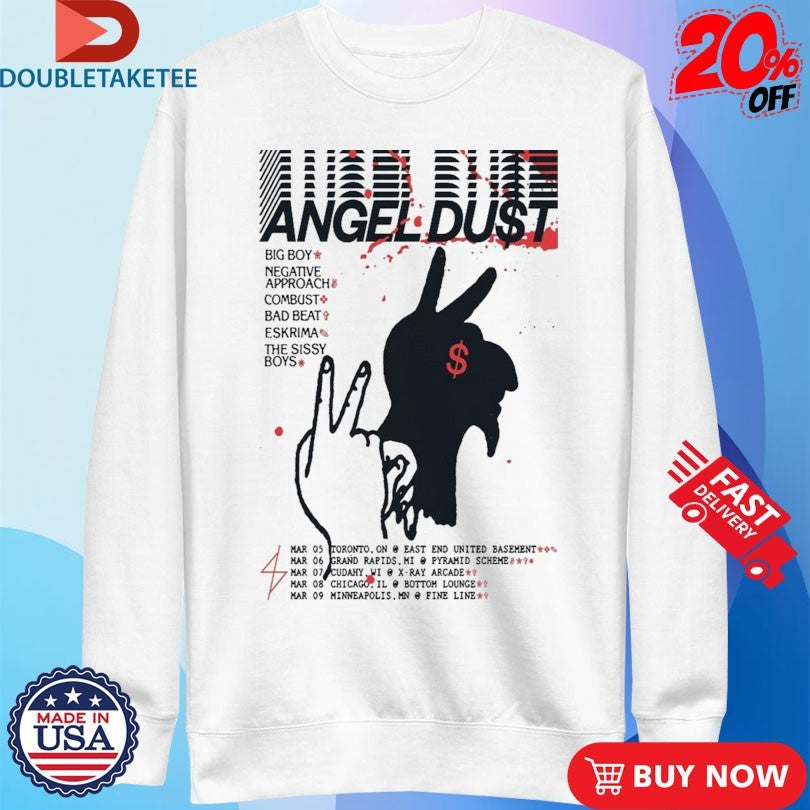Official Angel DuSt March 2026 Tour Hand Shirts