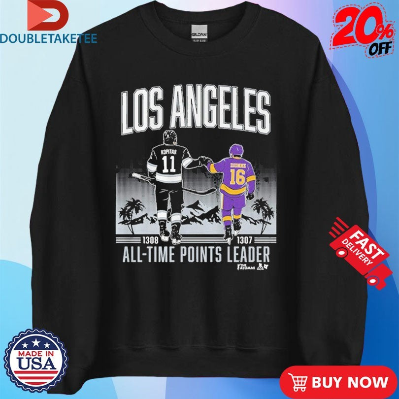 Official Anze Kopitar And Marcel Dionne Los Angeles All Time Point Leader Shirts