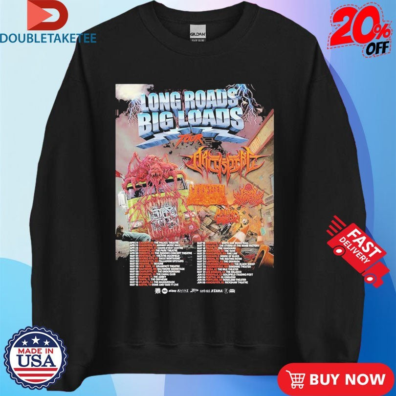 Official Archspire Long Roads Big Loads Tour 2026 Dates North American City Shirts