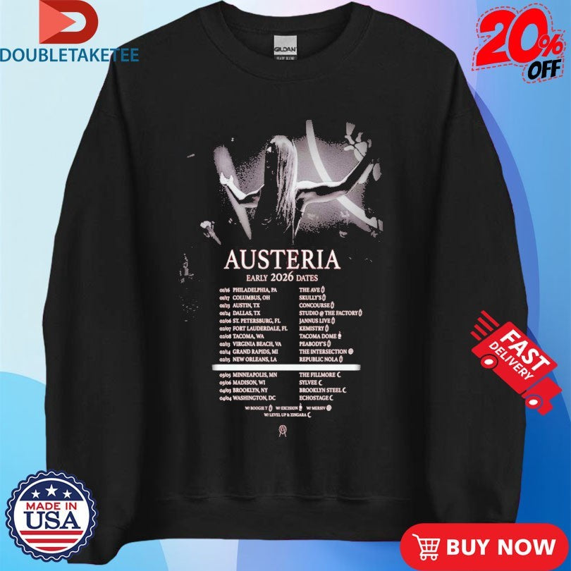 Official Austeria 2026 Early Tour Dates Shirts