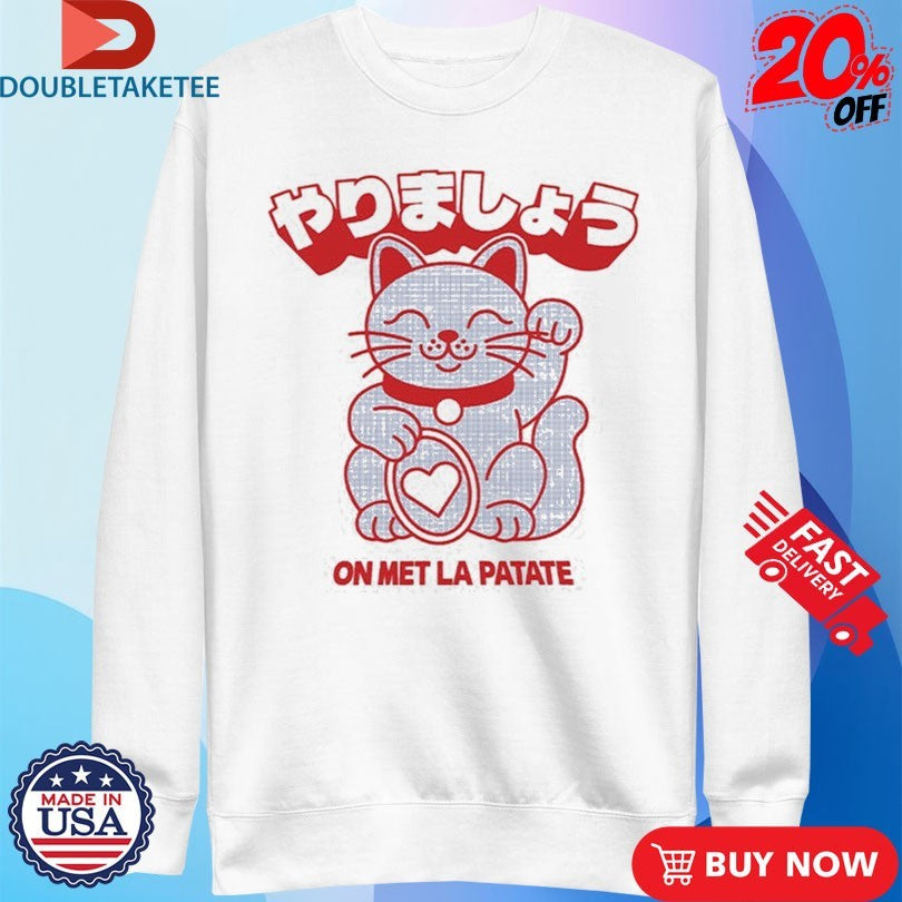 Official Average Rob Lucky Cat On Met La Patate Shirts