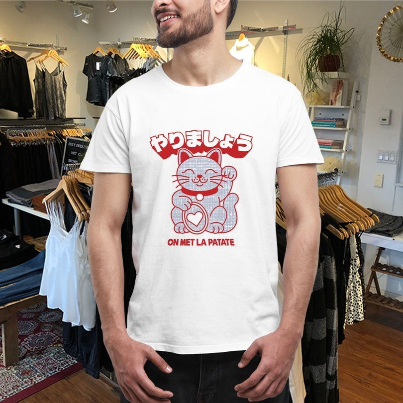 Official Average Rob Lucky Cat On Met La Patate Shirts