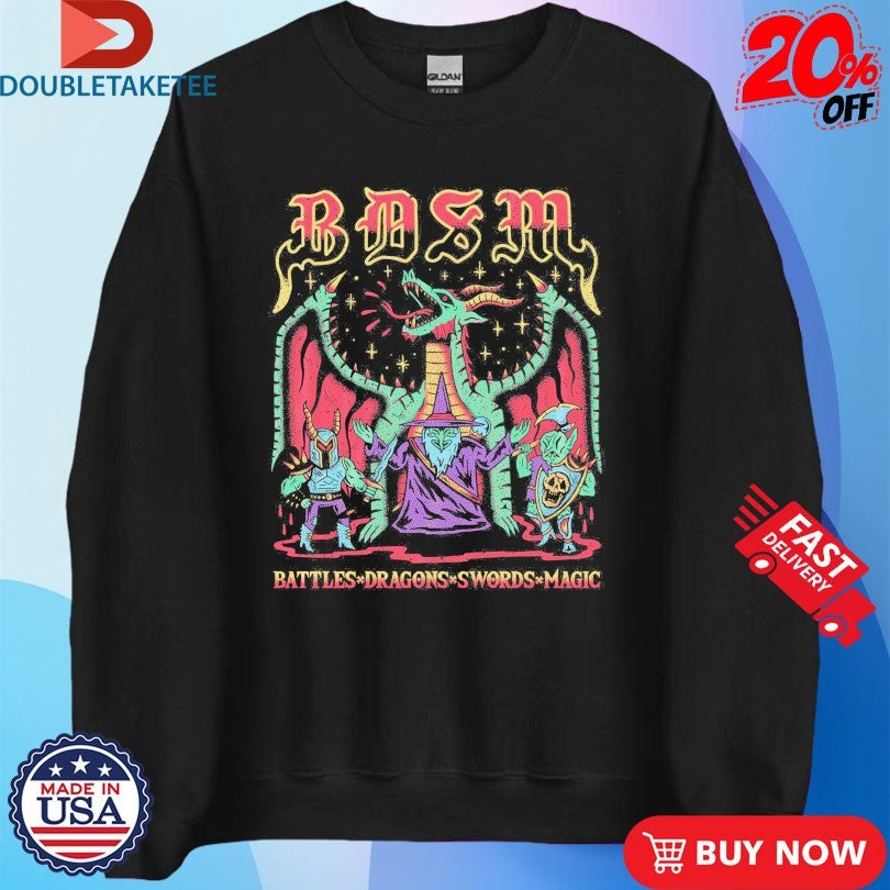 Official BDSM Battles Dragons Swords Magic Wizard Of Barge Shirts
