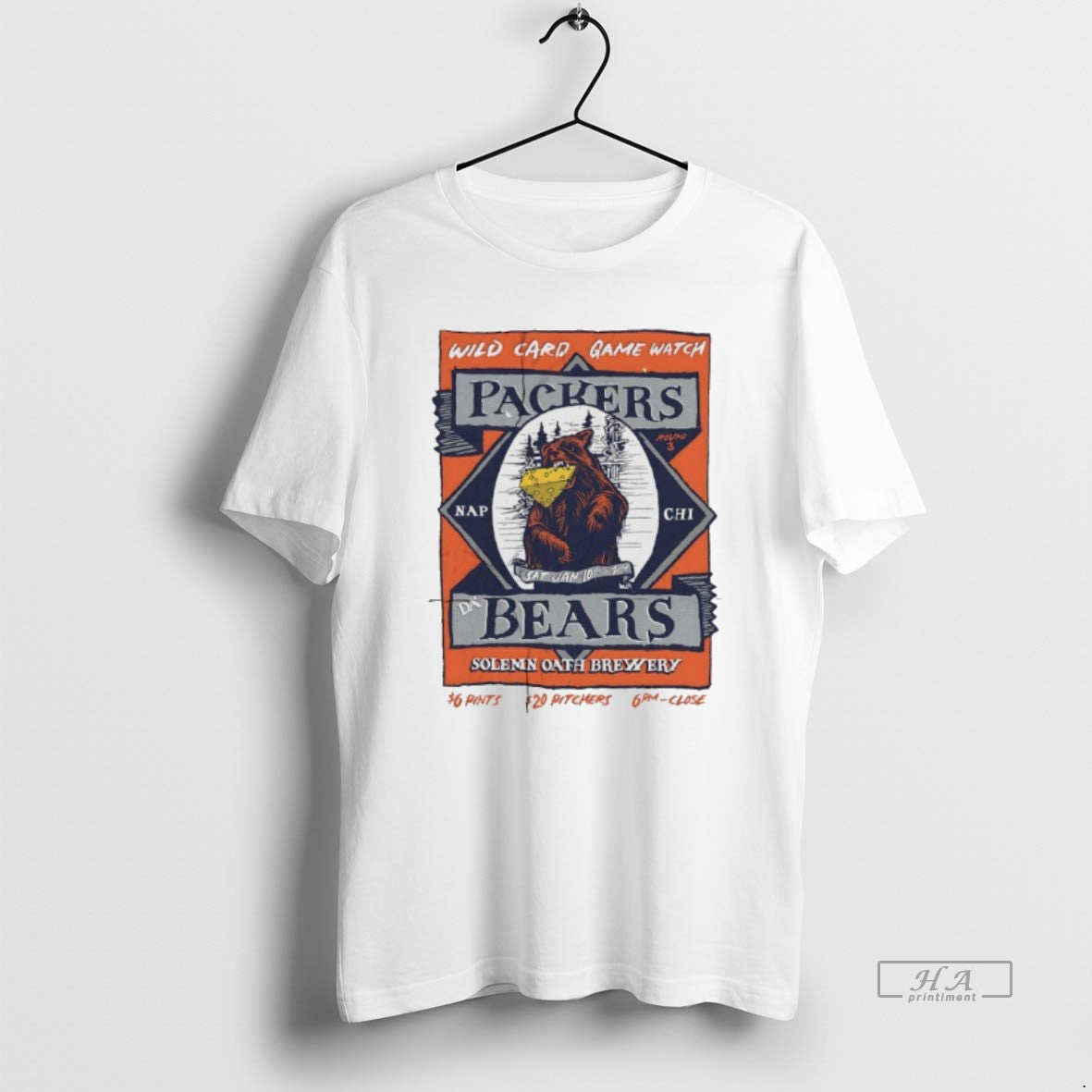 Official Bears Vs Packers Wild Card Game Watch Solemn Oath Brewery Da Bears T-Shirts, Hoodie, Sweatshirt | DripVista.com