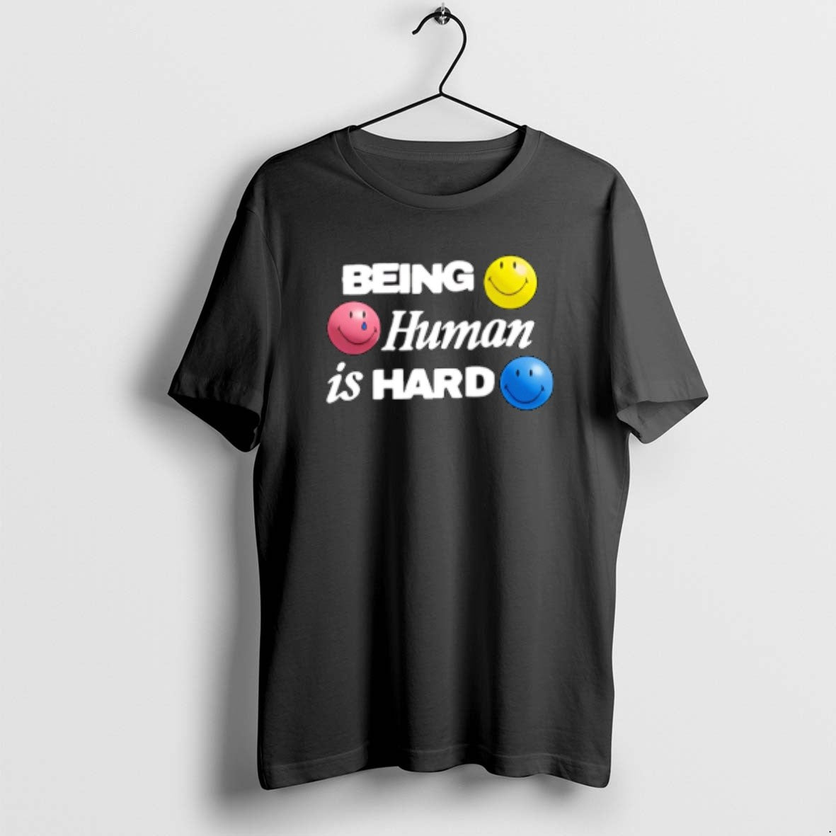 Official Being Human Is Hard Smiley Icon T-Shirts, Hoodie, Sweatshirt | DripVista.com