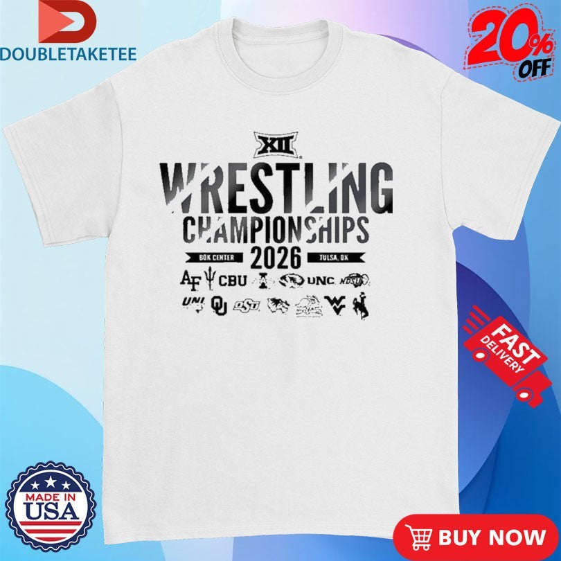 Official Big 12 Wrestling Championships 2026 Bok Center Tulsa OK Logos Shirts