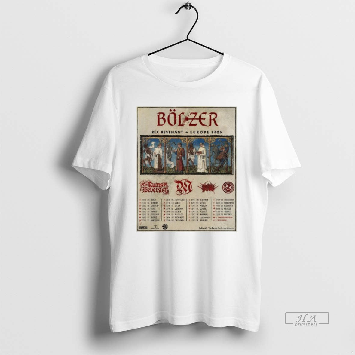 Official Bolzer Rex Revenant European Tour 2026 T-Shirts, Hoodie, Sweatshirt | DripVista.com