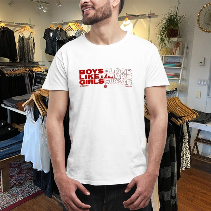 Official Boys Like Girls Blood And Sugar Since 2004 Text Block Shirts