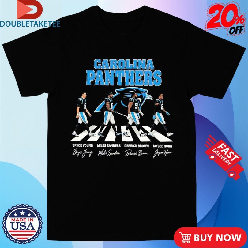 Official Carolina Panthers Bryce Young Miles Sanders And Derrick Brown Jaycee Horn Abbey Road Signatures Shirts