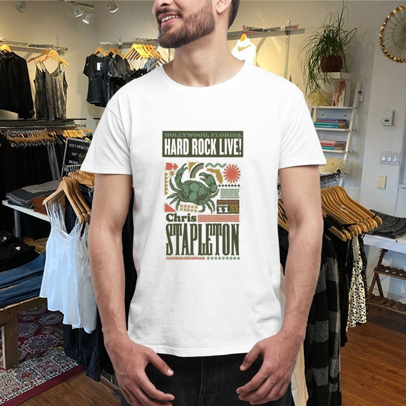 Official Chris Stapleton 1.10.2026 Hollywood FL Hard Rock Live Crab Shirts