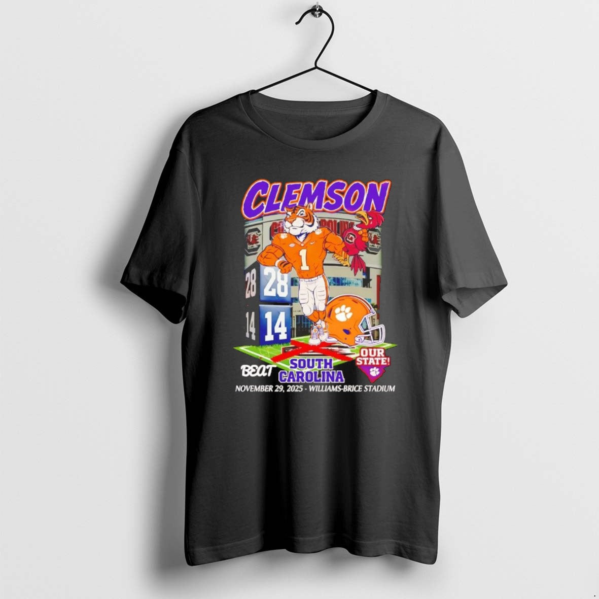 Official Clemson Tigers Beat South Carolina 2025 Our State Mascot Chriast T-Shirts, Hoodie, Sweatshirt | DripVista.com