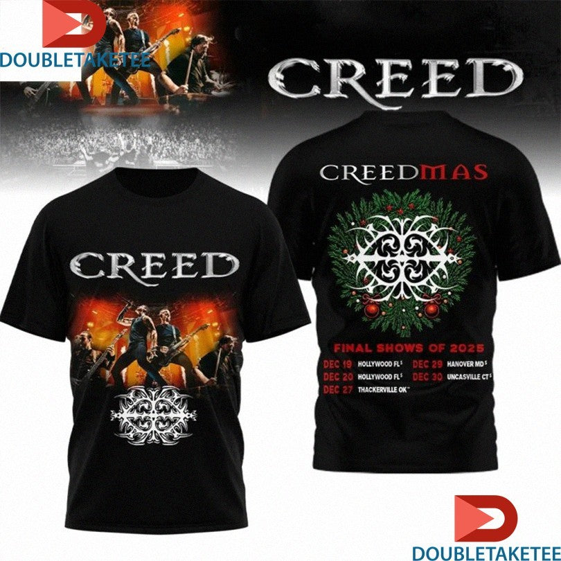 Official Creed Creedmas Final Shows Of 2025 Tour Rock Christmas Shirts