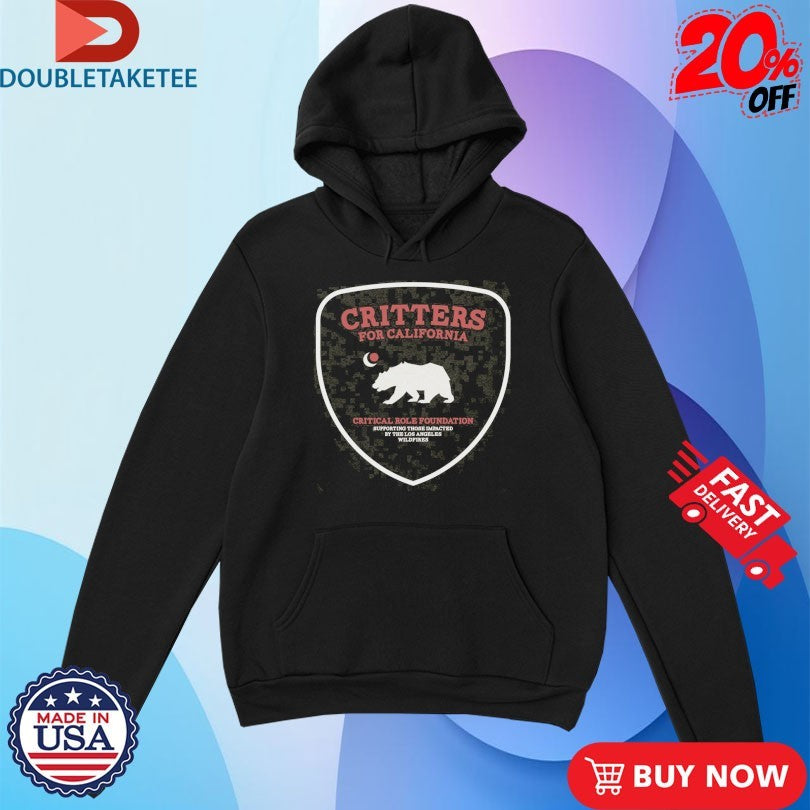 Official Critical Role Foundation Critters For California LA Fire Relief Bear T-Shirtss