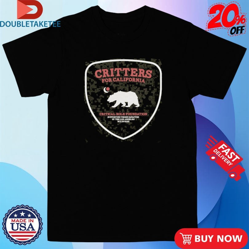 Official Critical Role Foundation Critters For California LA Fire Relief Bear T-Shirtss